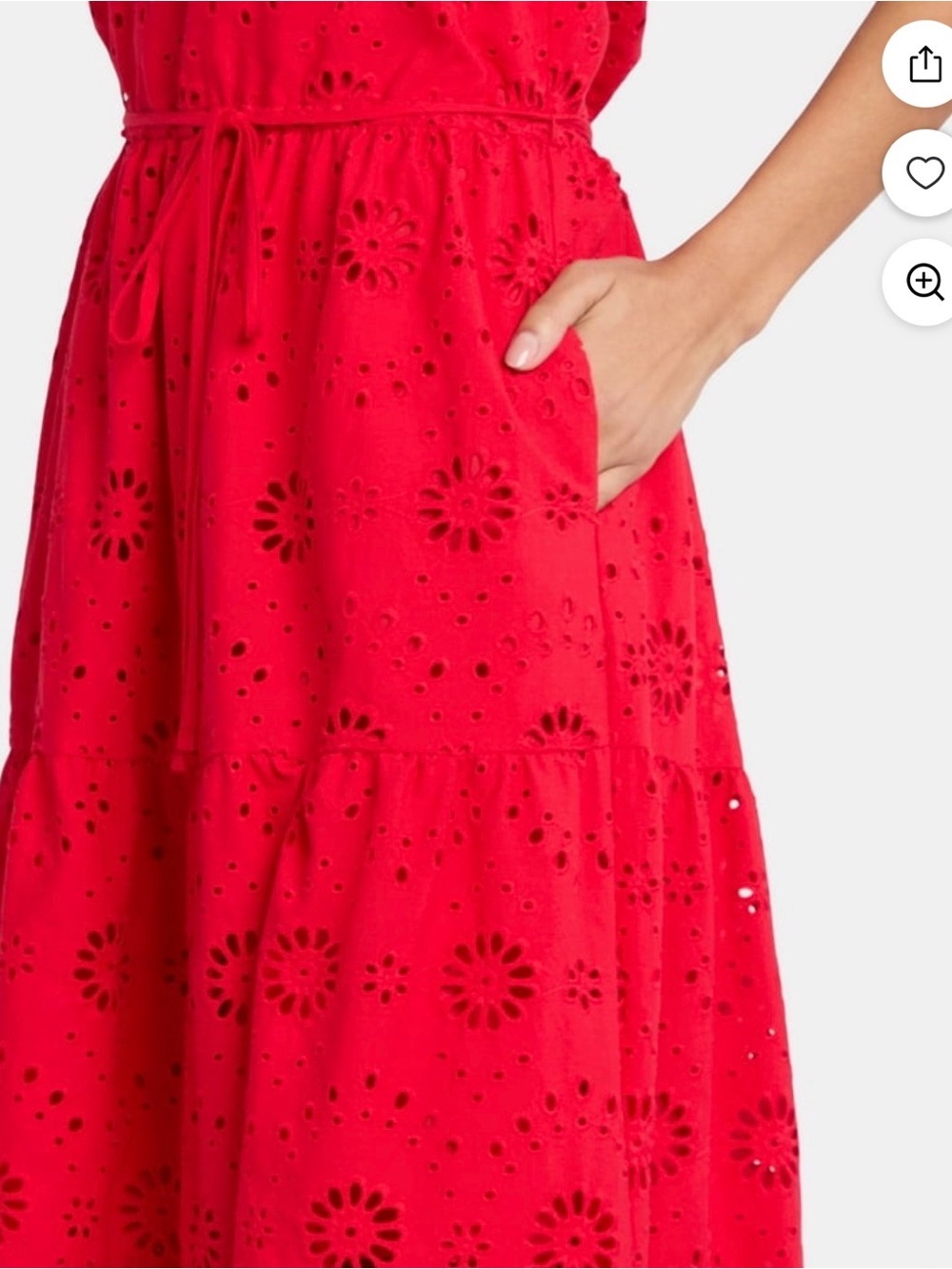 Women’s “red” (but maybe coral) eyelet halter dress. NWT - Picture 9 of 10